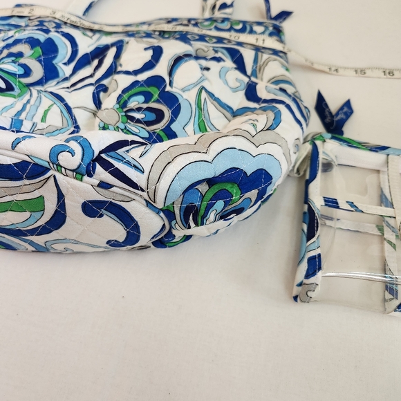 Vera Bradley Mediterranean Paisley shoulder bag coin purse makeup pouch white - Picture 4 of 15